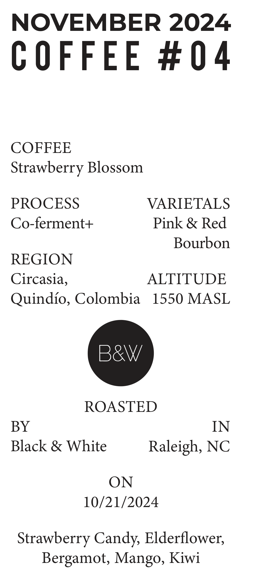 Volume 1, November 2024 — Black & White (Raleigh, NC): Strawberry Blossom — feature #04