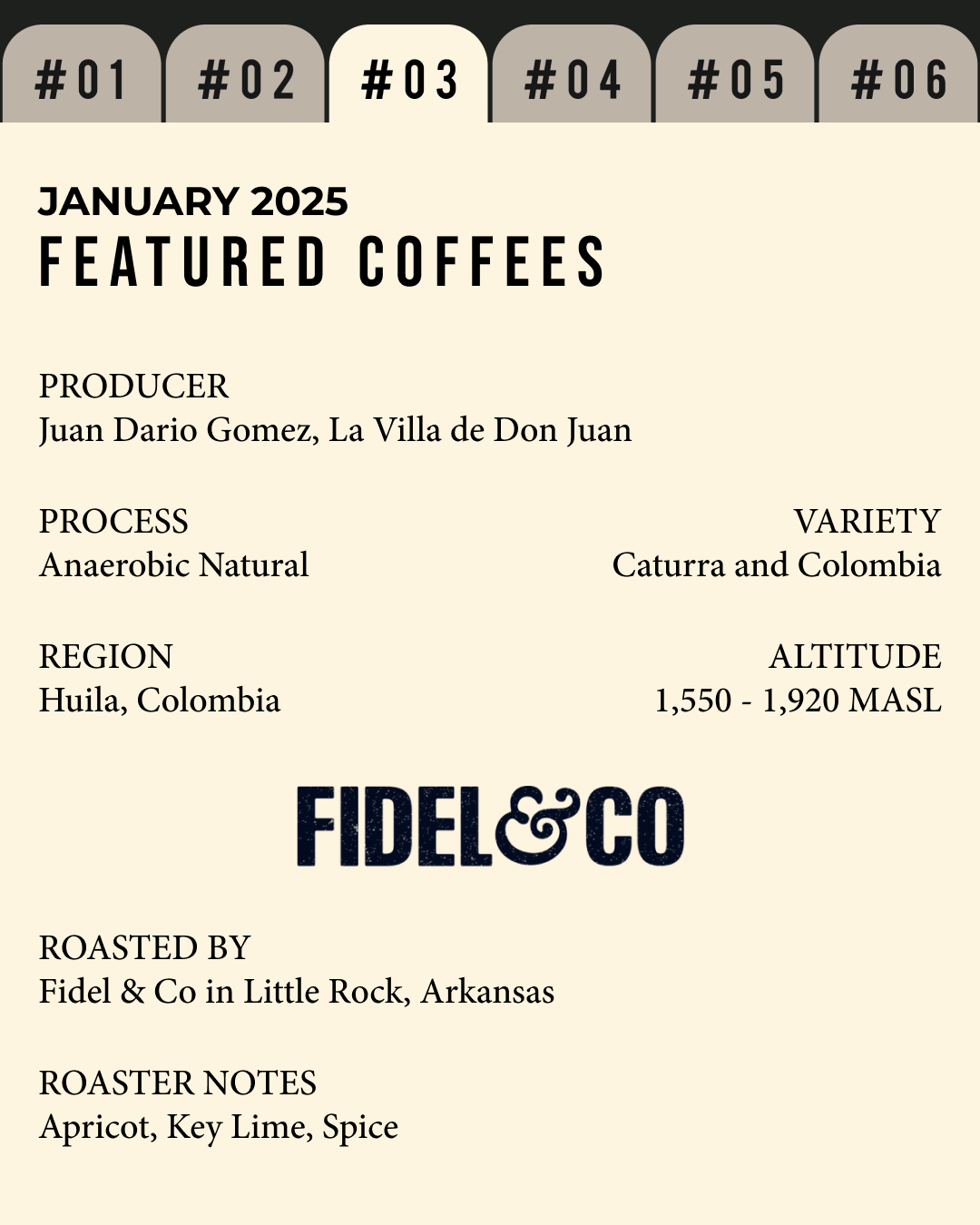 Volume 3, January 2025 — Fidel & Co (Little Rock, AR): Juan Gomez, La Villa de Don Juan — feature #03