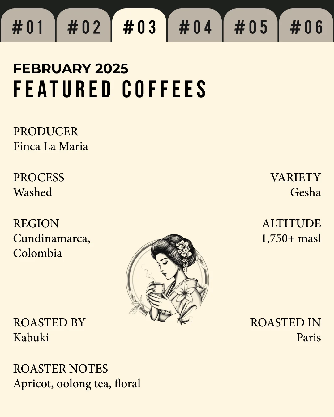 Volume 4, February 2025 — Kabuki (Paris): Finca La Maria — feature #03
